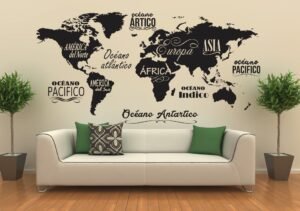 Mapamundi con nombres