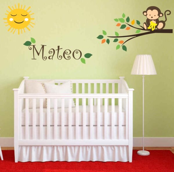 Mico y banana niño (nombre personalizado)