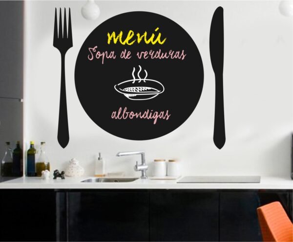 Pizarra Plato y Cubiertos