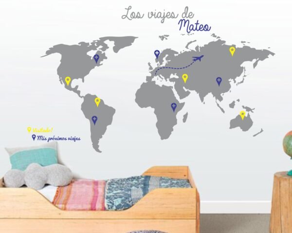 Mapamundi Los viajes de...(Nombre personalizado)