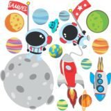 Astronauta 3 (Personalizado con uno o dos nombres)