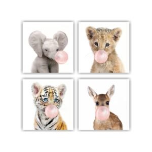 Retablos Animals Pink Bubble Gum B