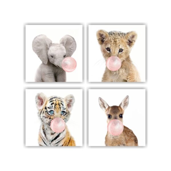 Retablos Animals Pink Bubble Gum B