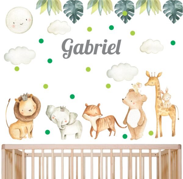 Safari Watercolor Niño (Nombre Personalizado)