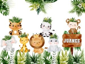 Mural Jungle Party (Nombre Personalizado)