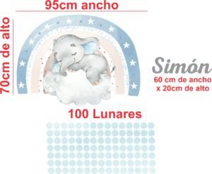 Arco Iris Elefante(Nombre Personalizado)