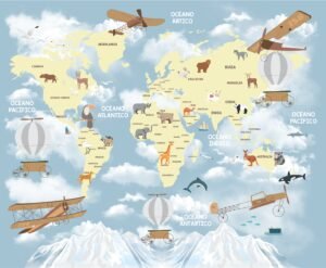 Mural Mapamundi(Valor por M2)