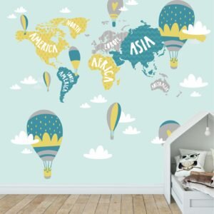 Mural Mapamundi y Globos (valor por M2)