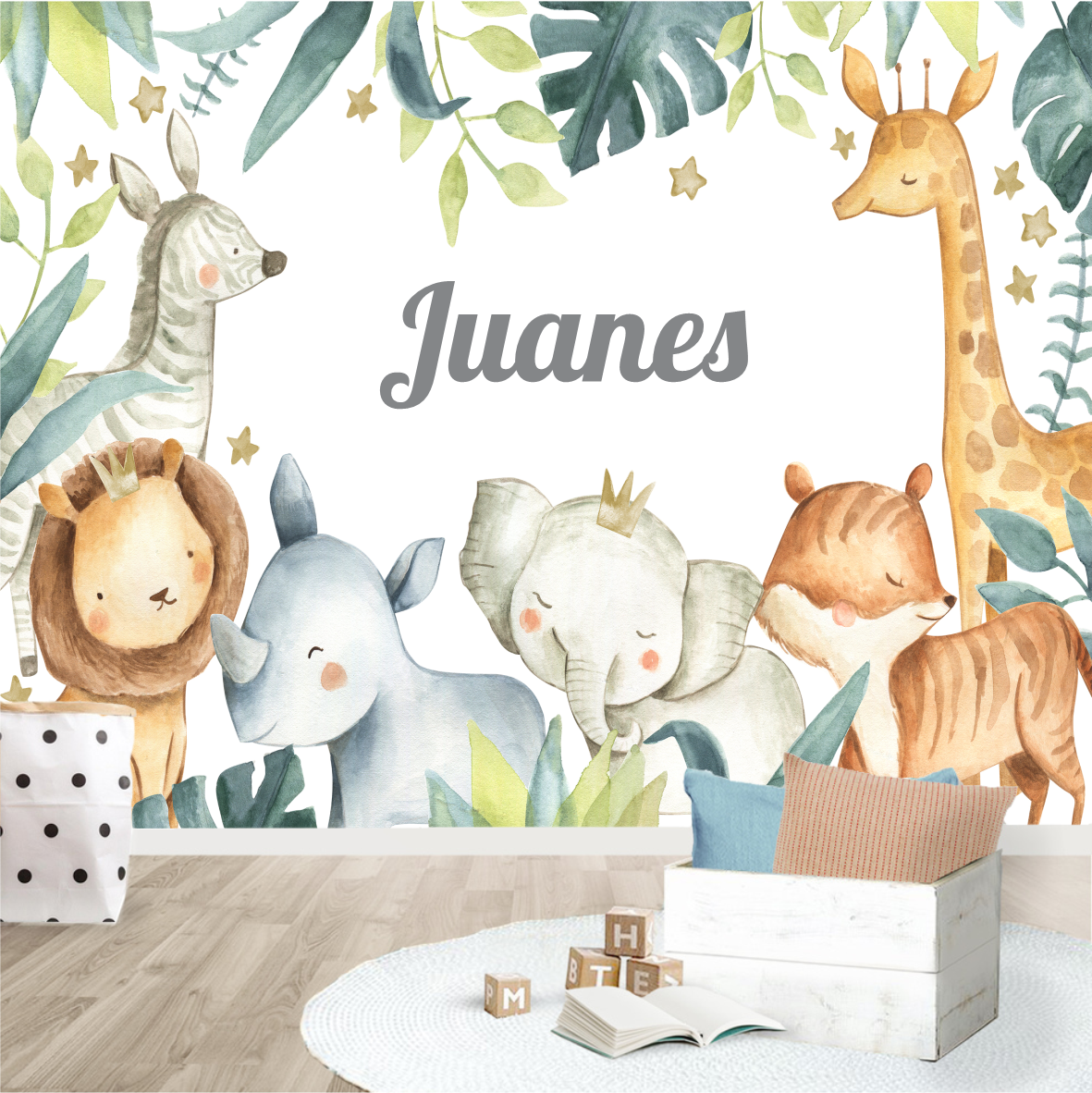 Mural Safari Watercolor(Valor por M2) Mural Safari Watercolor(Valor por M2)