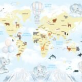 Mural Mapamundi Elefantes(Valor por M2)