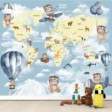 Mural Mapamundi Osos(Valor por M2)