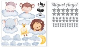 safari Animals and Cloud