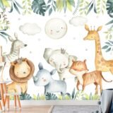 Mural Safari Watercolor 2(Valor por M2)