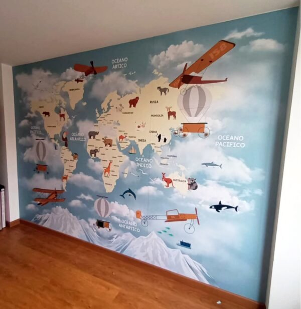 Mural Mapamundi(Valor por M2)
